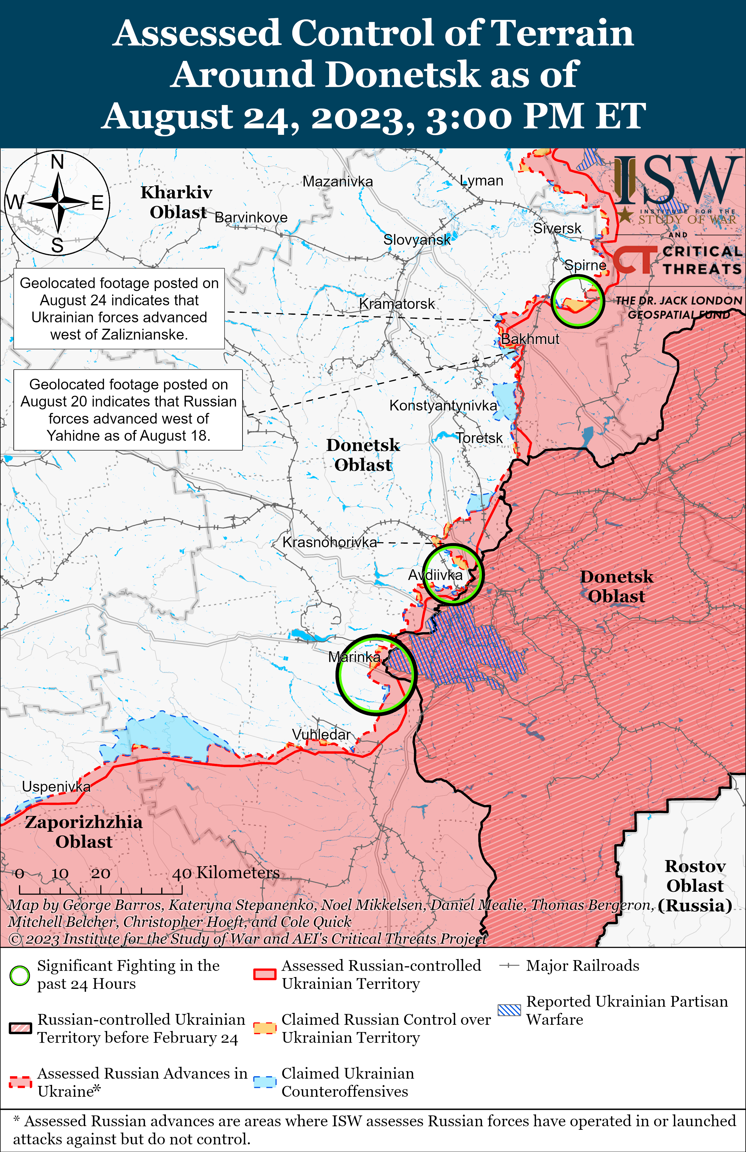 ЗСУ просунулися в районі Бахмута та захопили російські позиції: карти боїв ISW